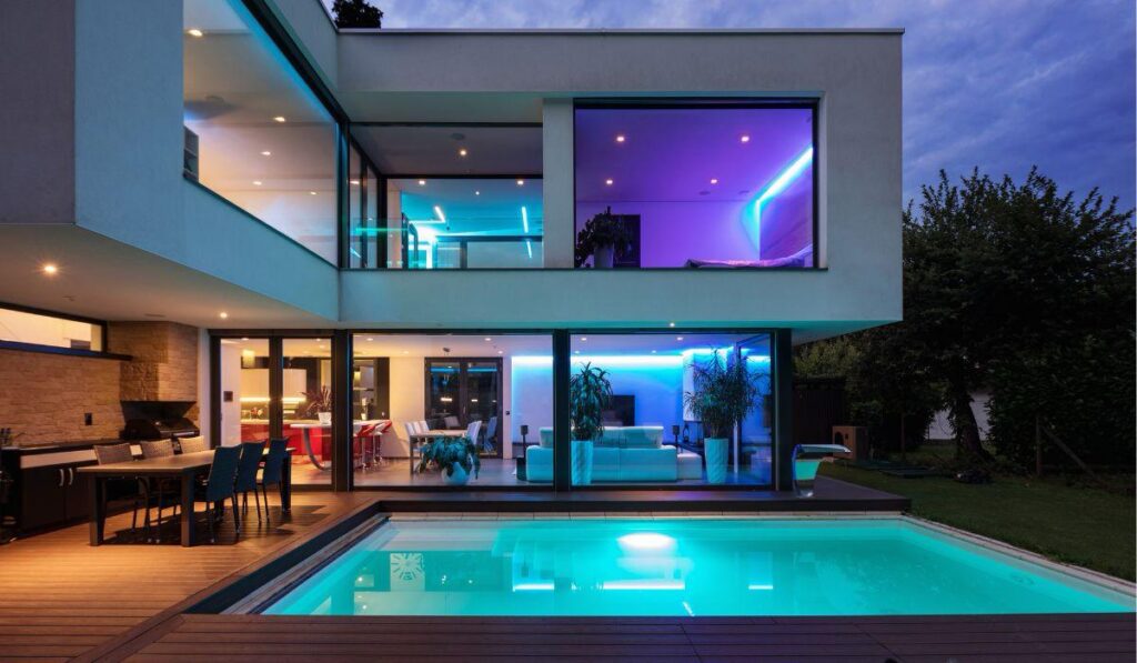 piscina com led